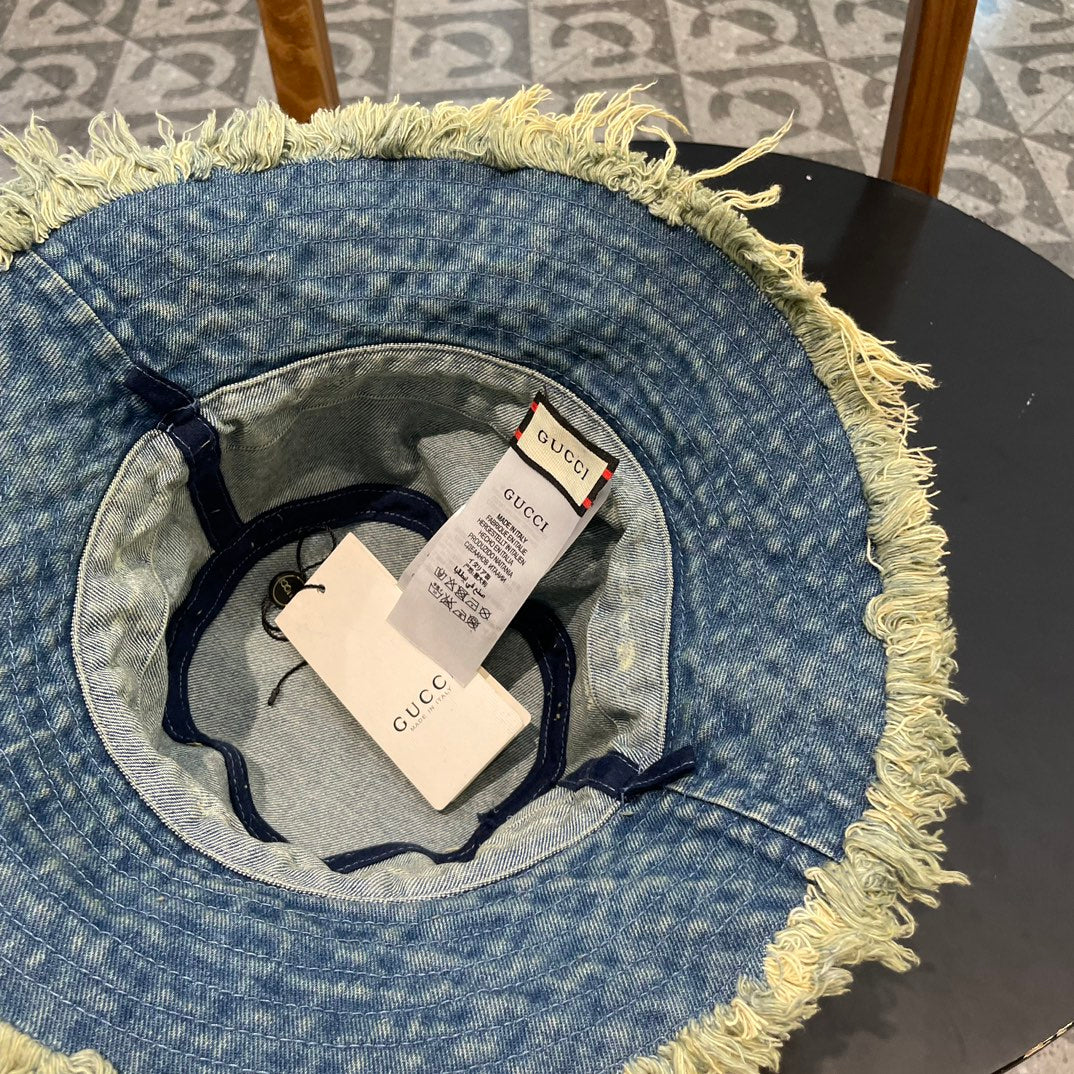 GUCCI BUCKET HAT IN CLASSIC BLUE DENIM 226590