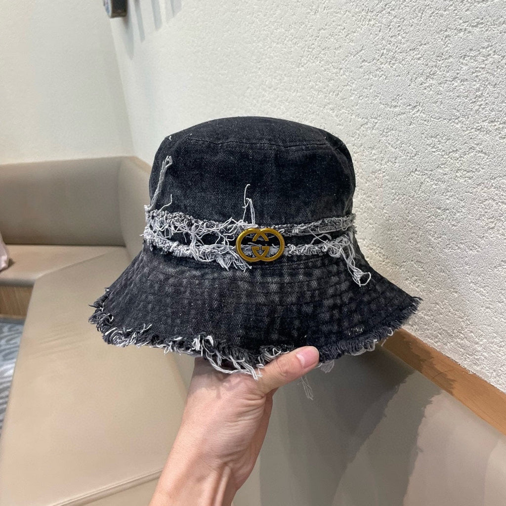 GUCCI BUCKET HAT IN BLACK DENIM 346894
