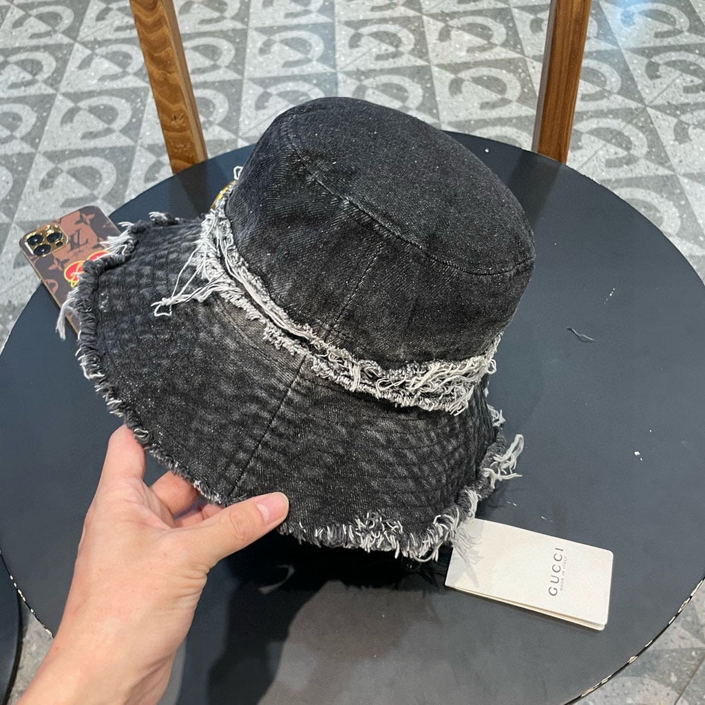 GUCCI BUCKET HAT IN BLACK DENIM 346894