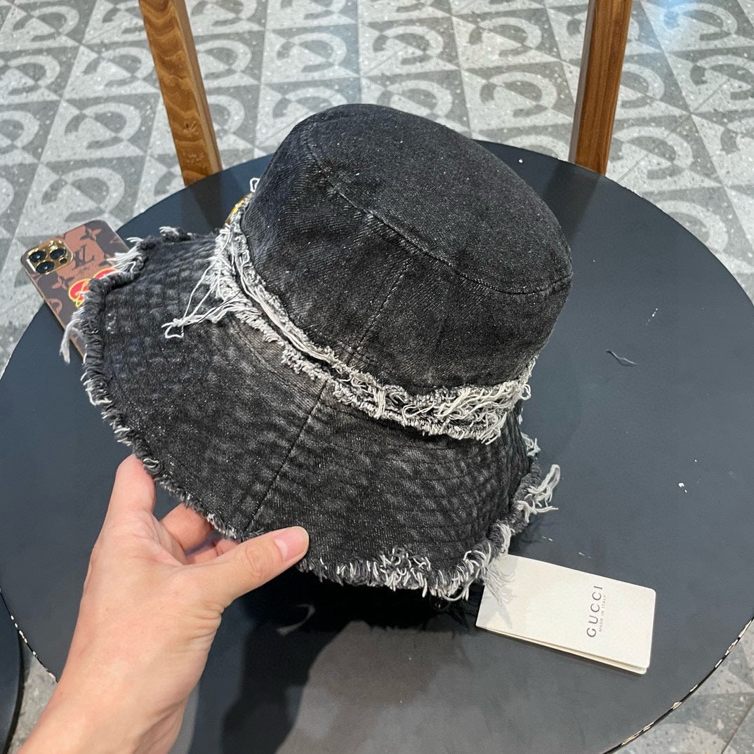 GUCCI BUCKET HAT IN BLACK DENIM 346894
