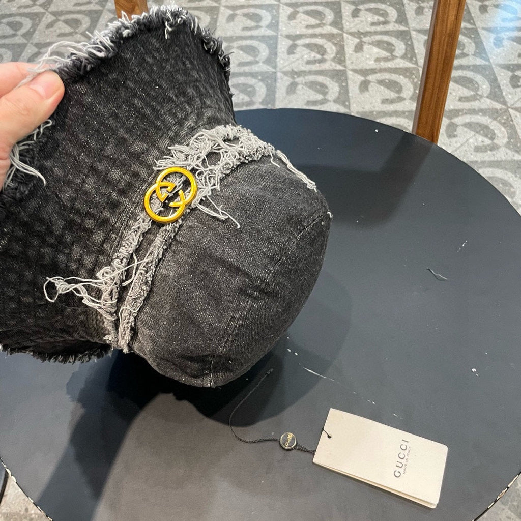 GUCCI BUCKET HAT IN BLACK DENIM 346894