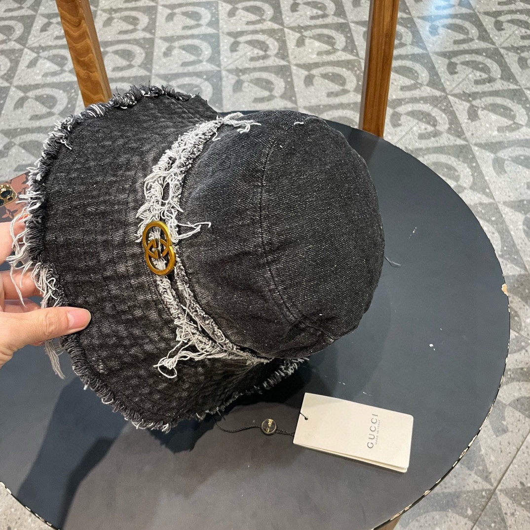 GUCCI BUCKET HAT IN BLACK DENIM 346894