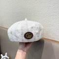 GUCCI BERRET HAT IN WHITE TWEED 394273