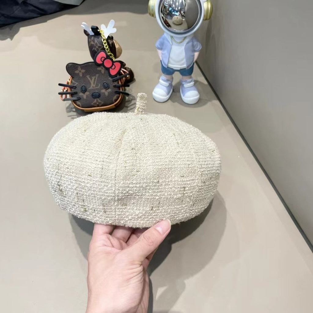 GUCCI BERRET HAT IN WHITE CREAM TWEED 394274