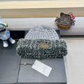 GUCCI BEANIE HAT IN COIN GRAY WOOL AND FLEECE 399545