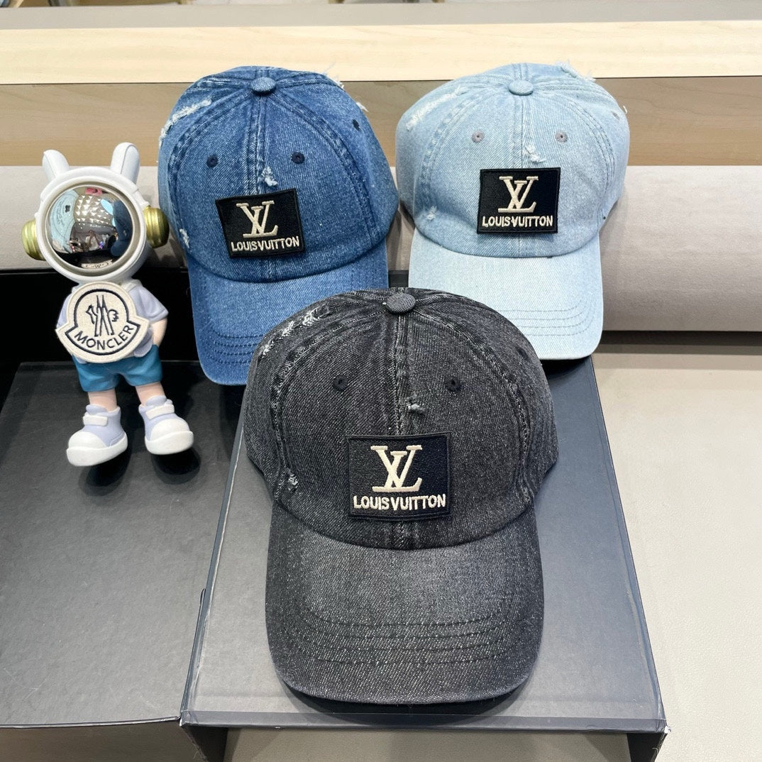 LOUIS VUITTON BASEBALL CAP IN DARK GRAY DENIM 406958