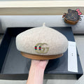 GUCCI BERET HAT IN KHAKI BROWN WOOL 406970