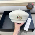 GUCCI BERET HAT IN WHITE WOOL 406971