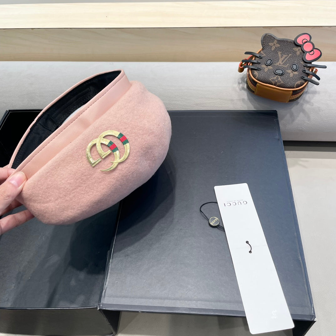 GUCCI BERET HAT IN LIGHT PINK WOOL 406887
