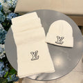 LOUIS VUITTON SET SCARF AND HAT IN BEIGE WOOL 406531