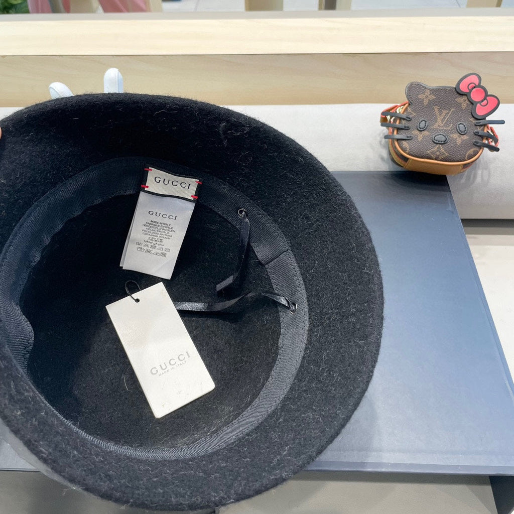 GUCCI BLACK BUCKET HAT 411347