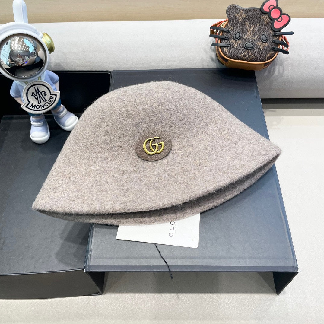 GUCCI KHAKI BROWN BUCKET HAT 411348