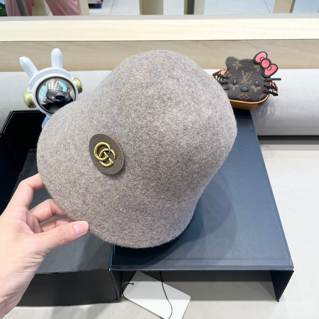 GUCCI KHAKI BROWN BUCKET HAT 411348
