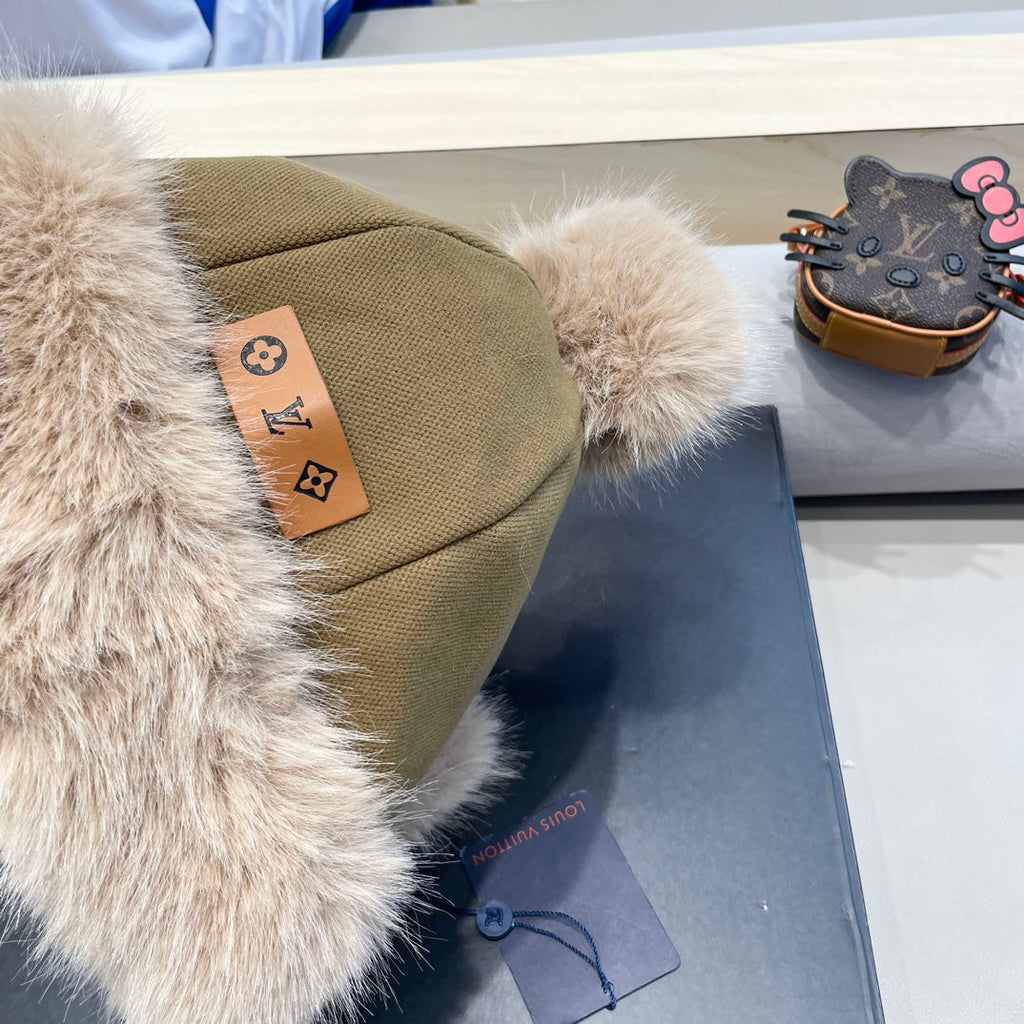 LOUIS VUITTON BEANIE HAT IN BROWN WOOL AND COTTON 419745