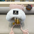 LOUIS VUITTON KNITTED BEANIE HAT IN LIGHT PINK WOOL WITH JAPANESE CAT EARS 421258