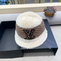 LOUIS VUITTON BUCKET HAT IN WHITE MIX BROWN WOOL 421037