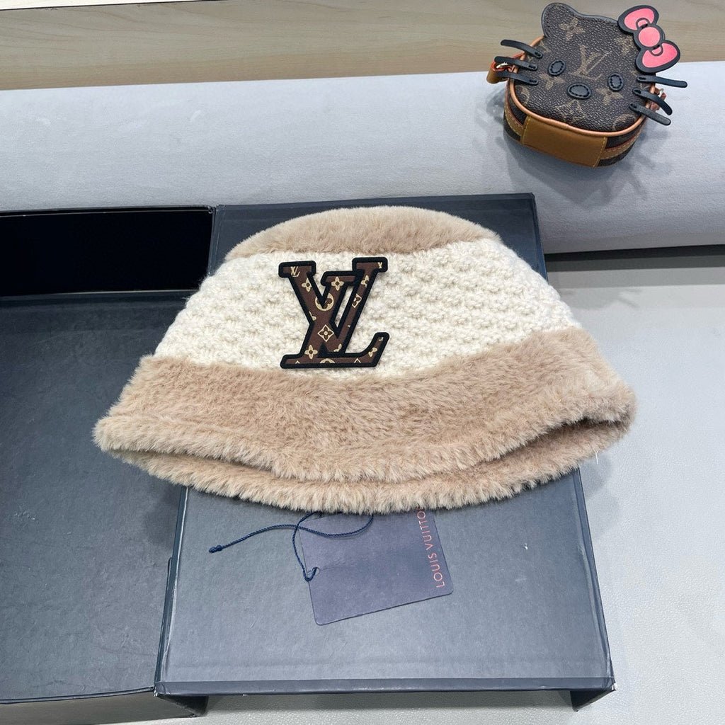 LOUIS VUITTON BUCKET HAT IN BEIGE MIX WHITE WOOL 421039