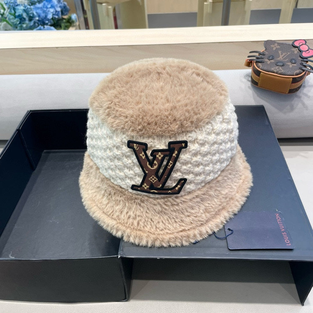 LOUIS VUITTON BUCKET HAT IN BEIGE MIX WHITE WOOL 421039