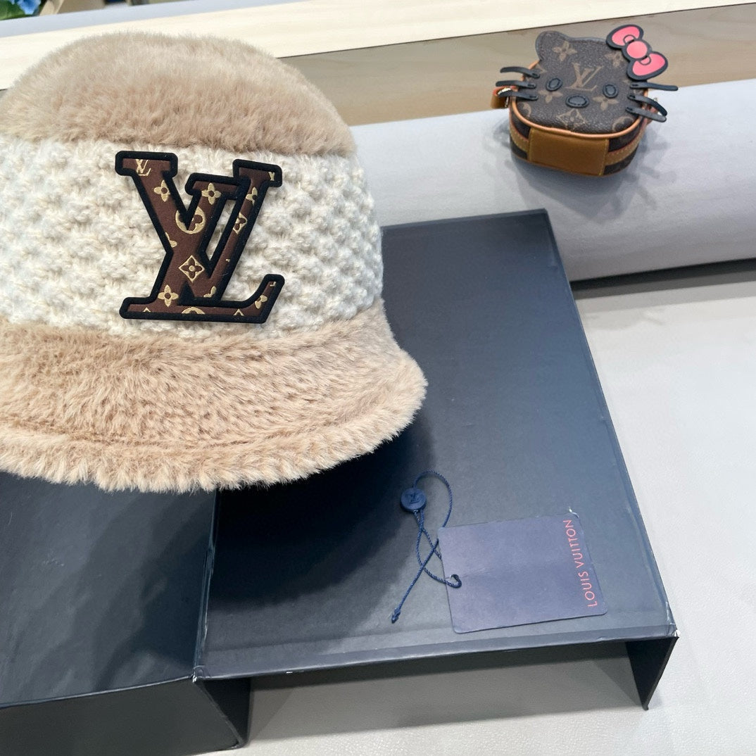 LOUIS VUITTON BUCKET HAT IN BEIGE MIX WHITE WOOL 421039