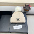 CHANEL BEANIE HAT IN BISQUE BEIGE WOOL 426236