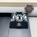 LOUIS VUITTON KNITTED BEANIE HAT IN BLACK MIX WHITE WOOL AND RABBIT FUR 426245