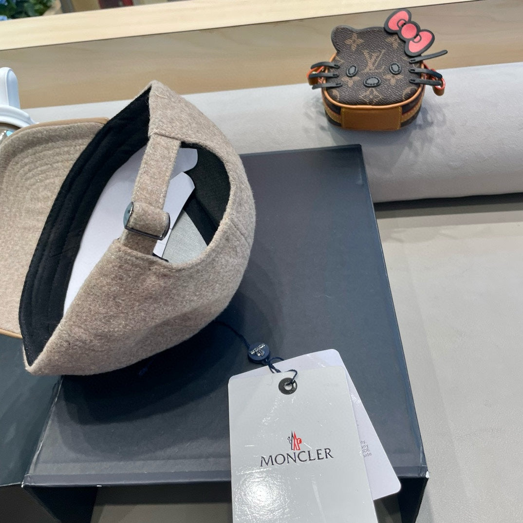 CHANEL WOOL-TWEED AND LEATHER BASEBALL CAP PEANUT BROWN 428238