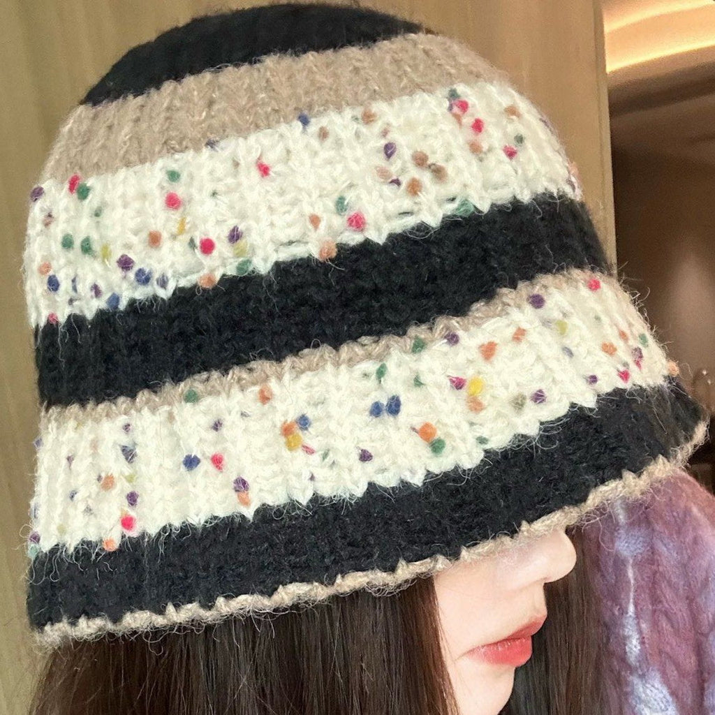 GUCCI STRIPED KNITTED BUCKET HAT COLORFUL 428100