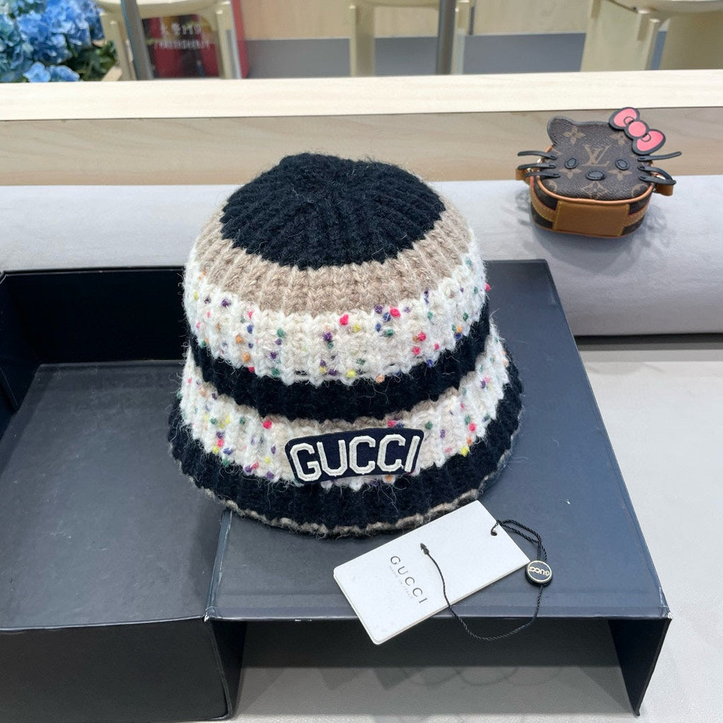 GUCCI STRIPED KNITTED BUCKET HAT COLORFUL 428100