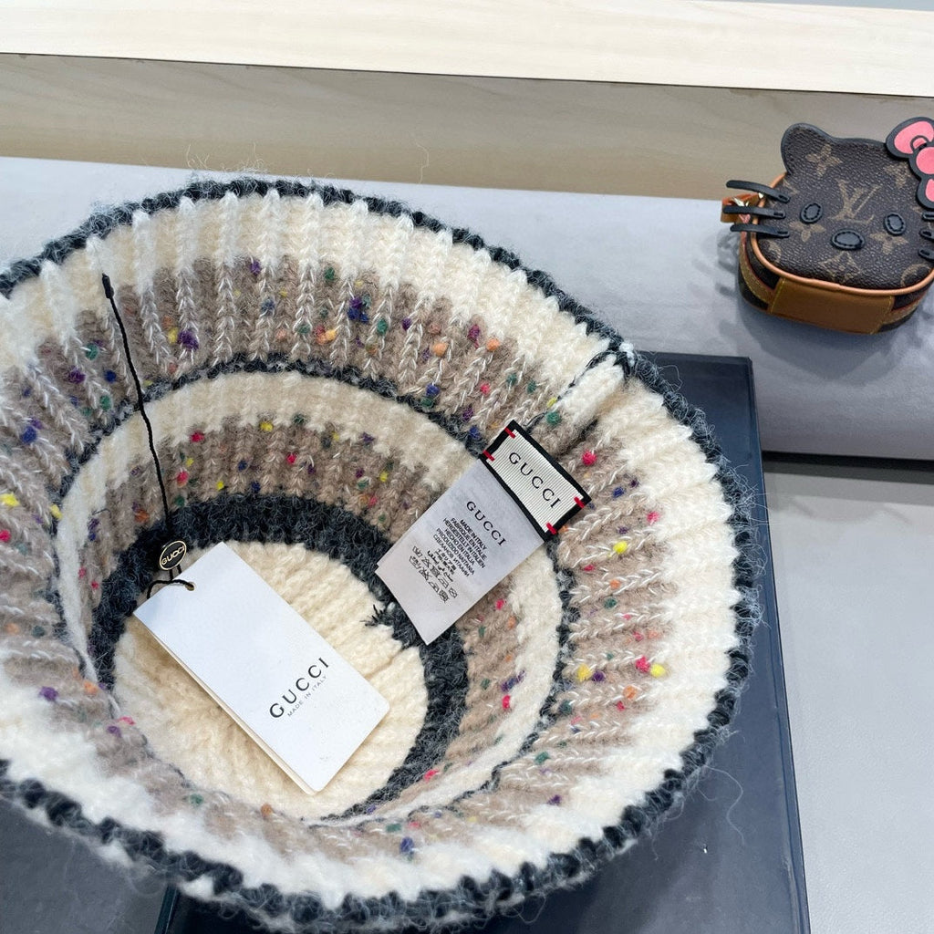 GUCCI STRIPED KNITTED BUCKET HAT COLORFUL 428101