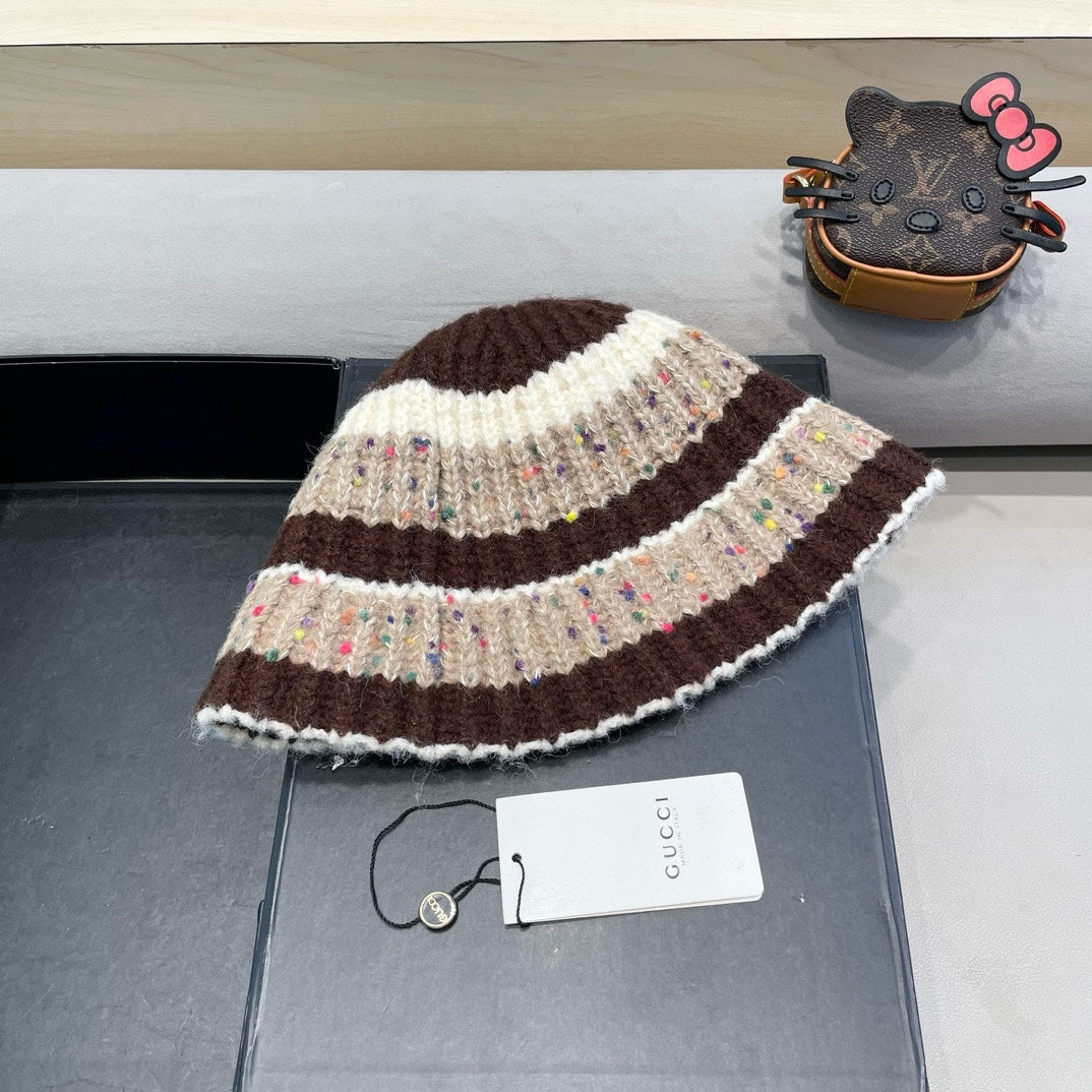 GUCCI STRIPED KNITTED BUCKET HAT COLORFUL 428102