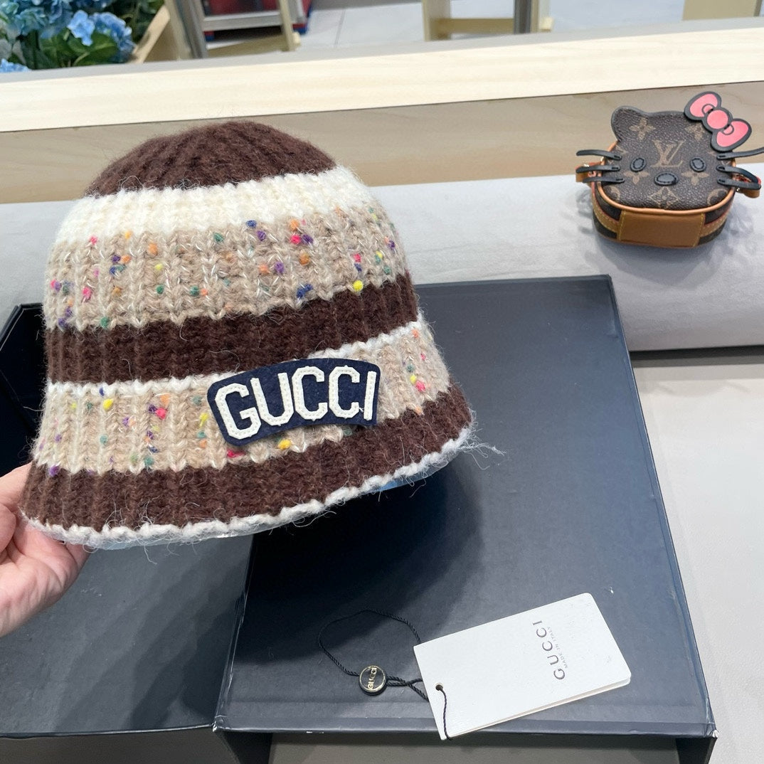 GUCCI STRIPED KNITTED BUCKET HAT COLORFUL 428102