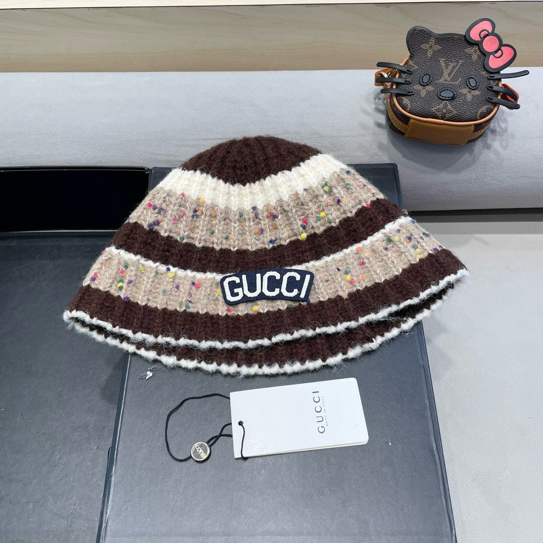 GUCCI STRIPED KNITTED BUCKET HAT COLORFUL 428102