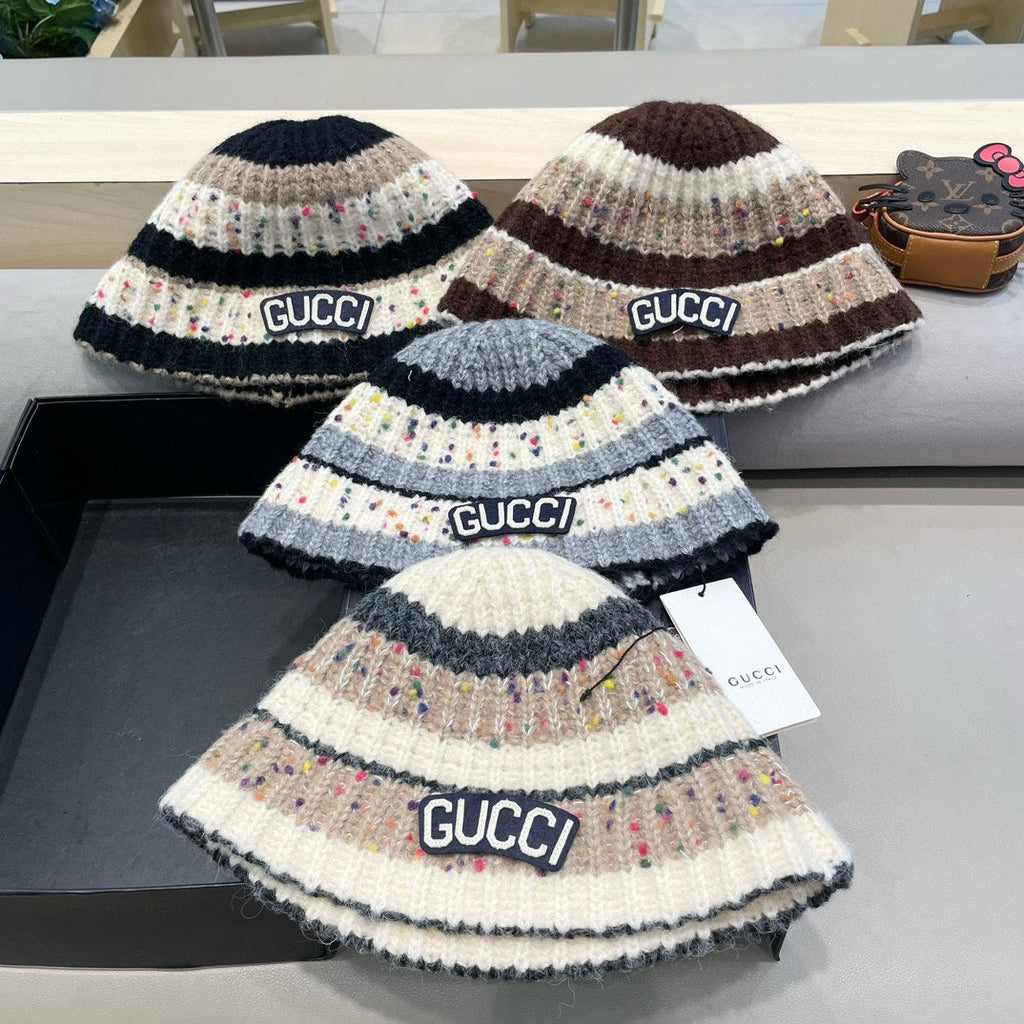 GUCCI STRIPED KNITTED BUCKET HAT COLORFUL 428103