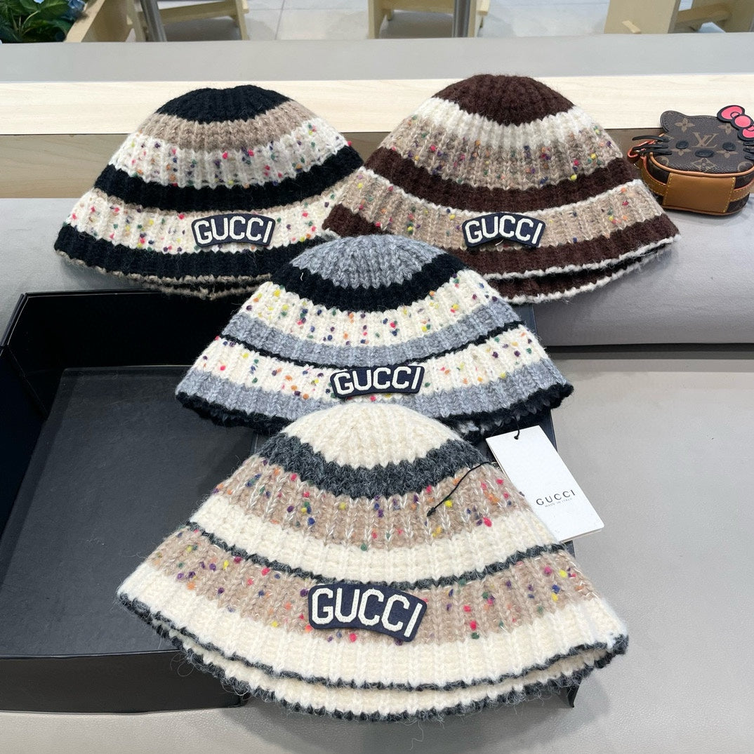 GUCCI STRIPED KNITTED BUCKET HAT COLORFUL 428103