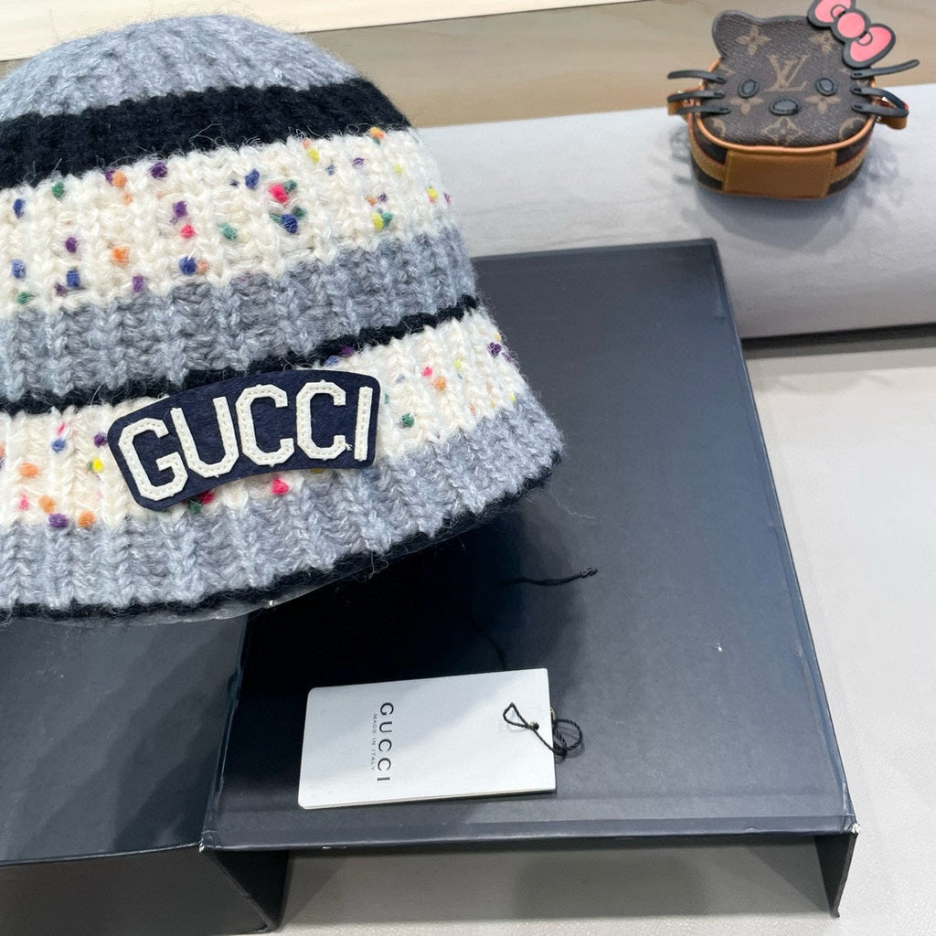 GUCCI STRIPED KNITTED BUCKET HAT COLORFUL 428103