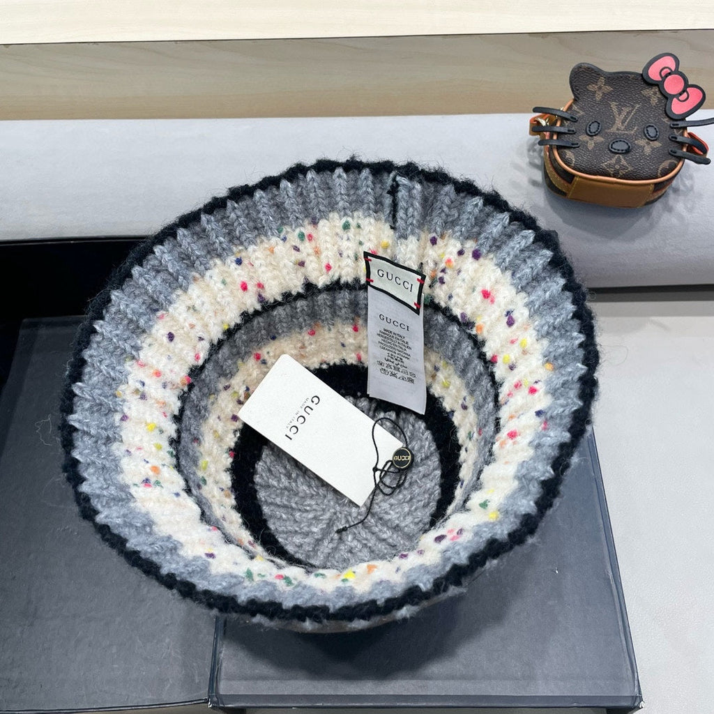 GUCCI STRIPED KNITTED BUCKET HAT COLORFUL 428103