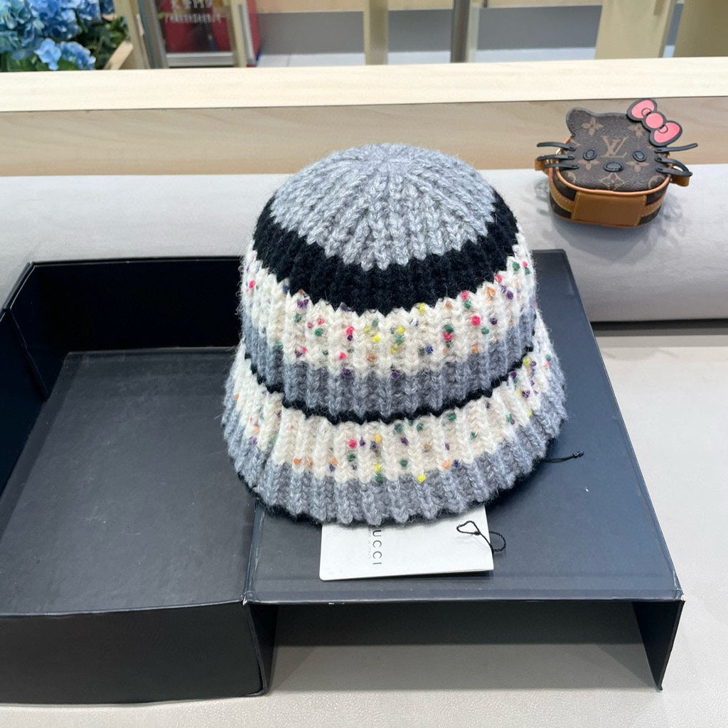 GUCCI STRIPED KNITTED BUCKET HAT COLORFUL 428103
