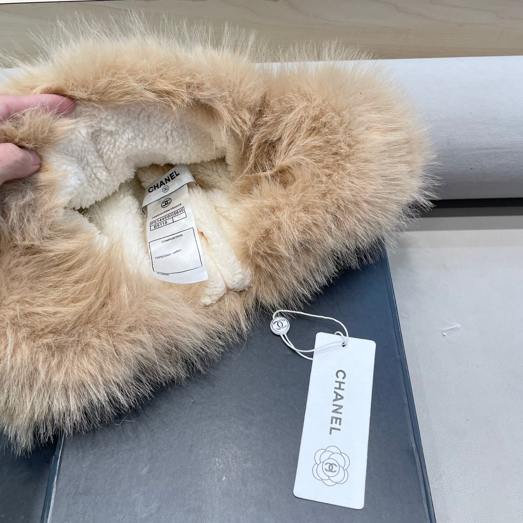 CHANEL FLUFFY KNIT HAT WITH PLUSH LINING COLORFUL 428156