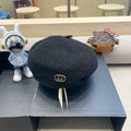 GUCCI BERET HAT IN BLACK WOOL 430078