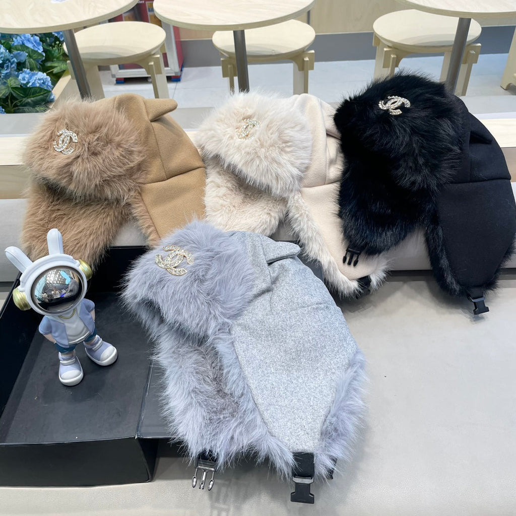 CHANEL TRAPPER HAT IN SHARK GRAY SUEDE AND LAMB FUR 429973