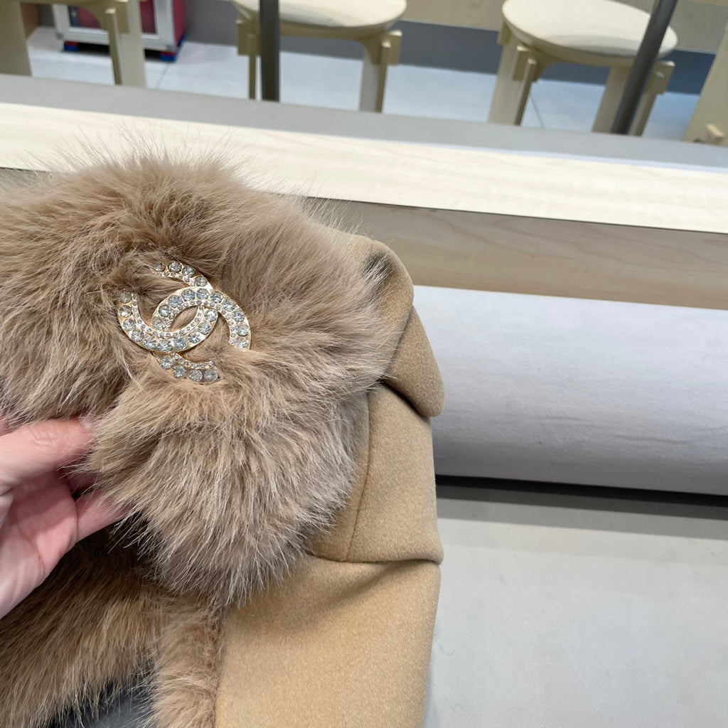 CHANEL TRAPPER HAT IN DESERT BROWN SUEDE AND LAMB FUR 429974