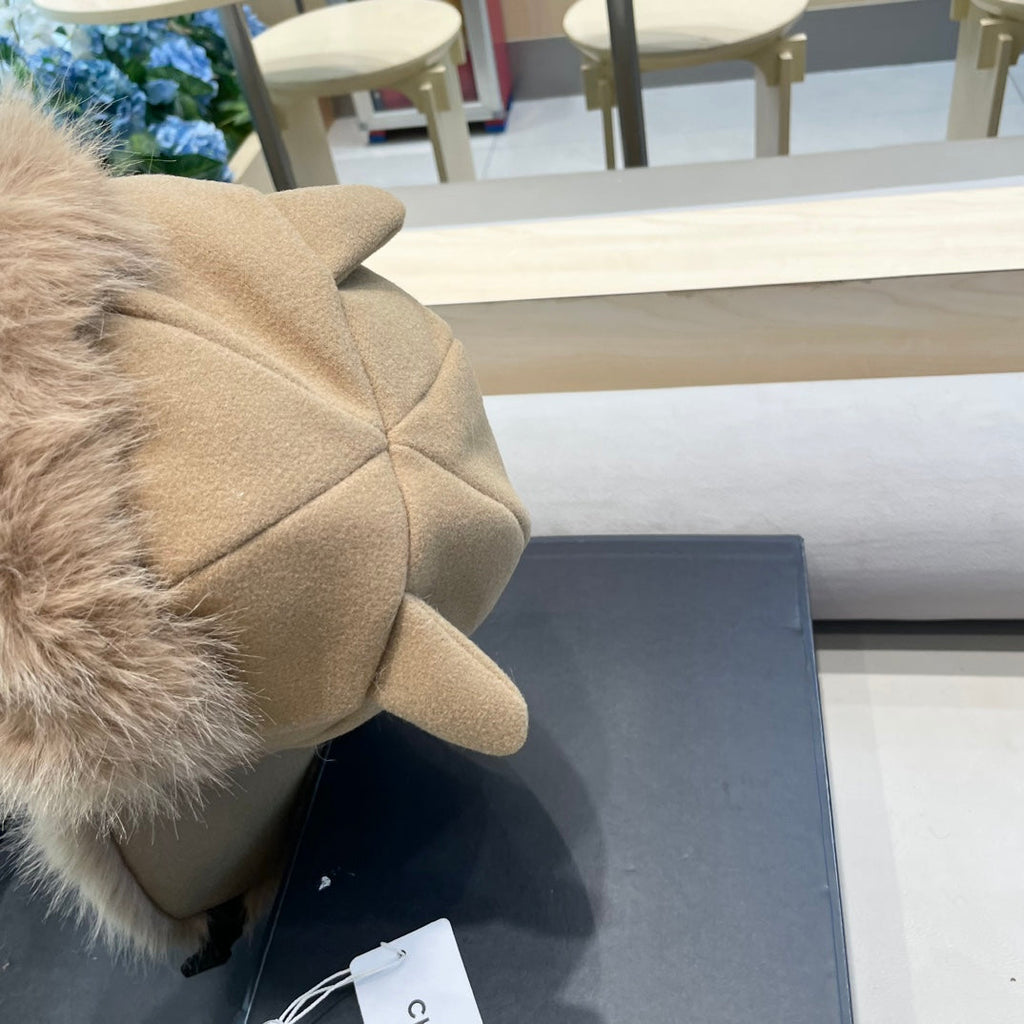 CHANEL TRAPPER HAT IN DESERT BROWN SUEDE AND LAMB FUR 429974
