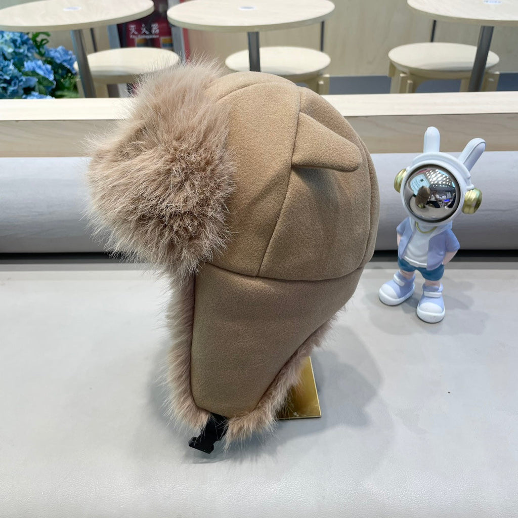 CHANEL TRAPPER HAT IN DESERT BROWN SUEDE AND LAMB FUR 429974