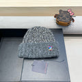 LOUIS VUITTON KNITTED BEANIE HAT IN GRAY WOOL 431617