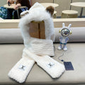 LOUIS VUITTON BEANIE HAT IN WHITE WOOL AND LAMB FUR 435076