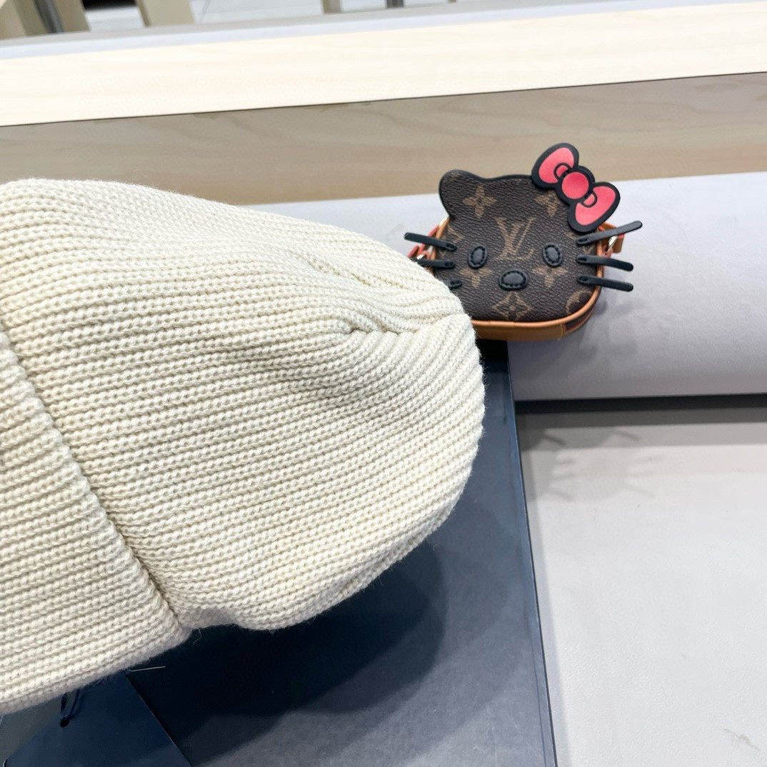 LOUIS VUITTON BEANIE HAT IN BEIGE WOOL 435028