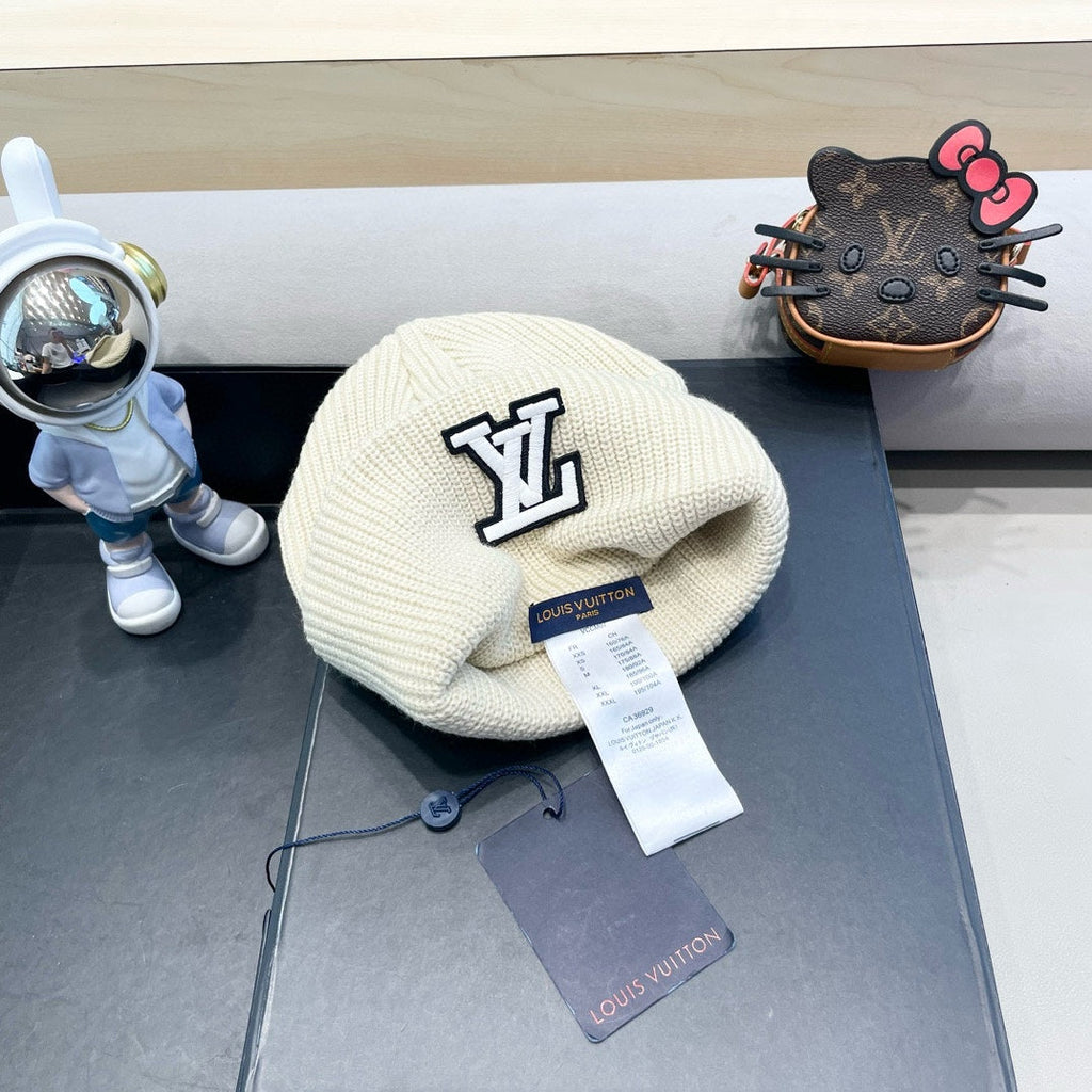 LOUIS VUITTON BEANIE HAT IN BEIGE WOOL 435028
