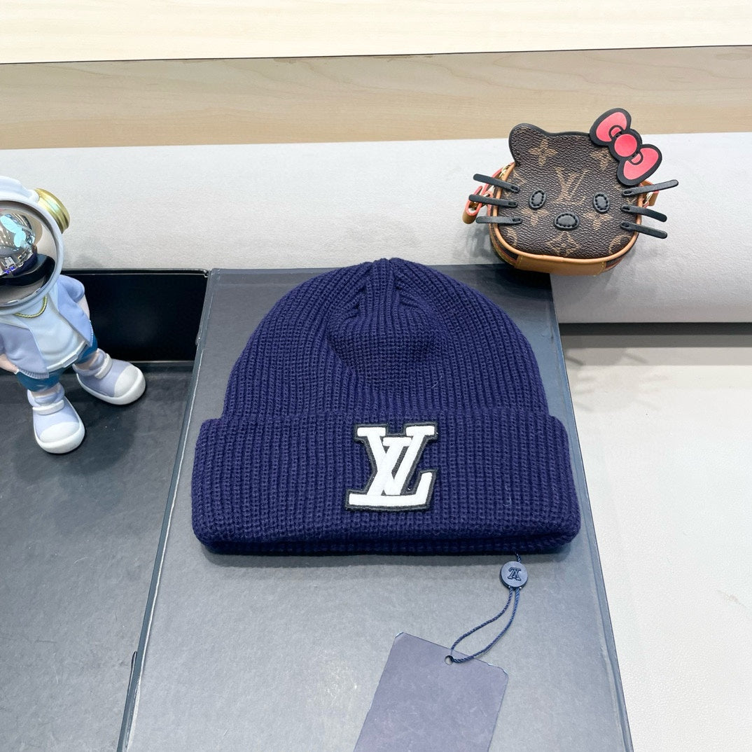 LOUIS VUITTON BEANIE HAT IN NAVY BLUE WOOL 435030