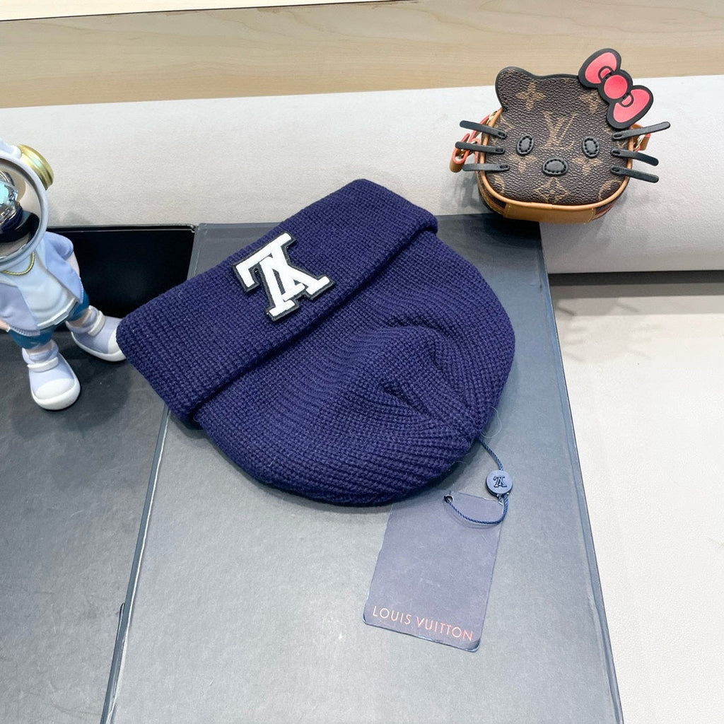 LOUIS VUITTON BEANIE HAT IN NAVY BLUE WOOL 435030