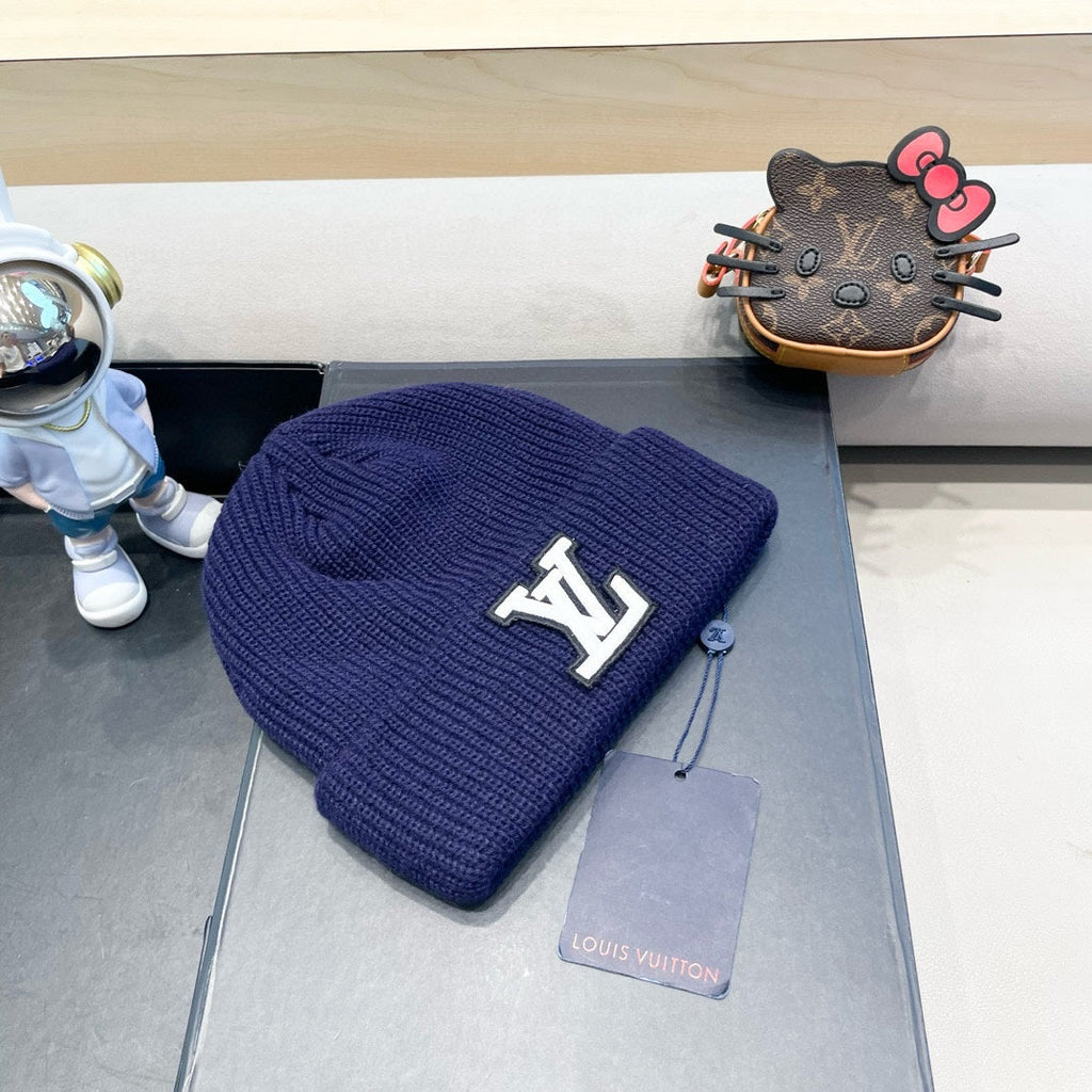 LOUIS VUITTON BEANIE HAT IN NAVY BLUE WOOL 435030